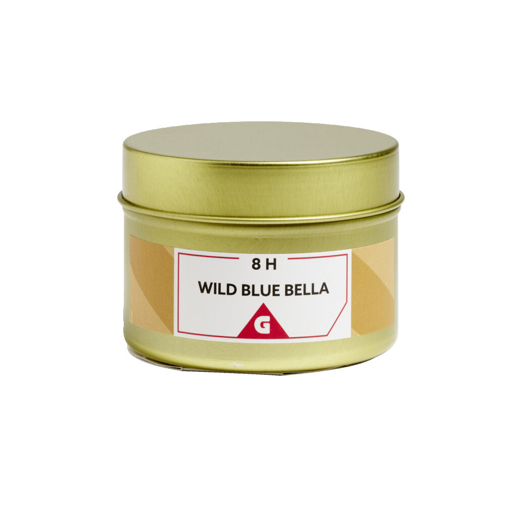 Bougie dans pot métal doré - Bleu sauvage