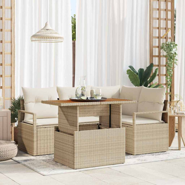 Zestaw Mebli Ogrodowych Wypoczynkowy Sofy Stolik Rattan Na Patio Na Taras