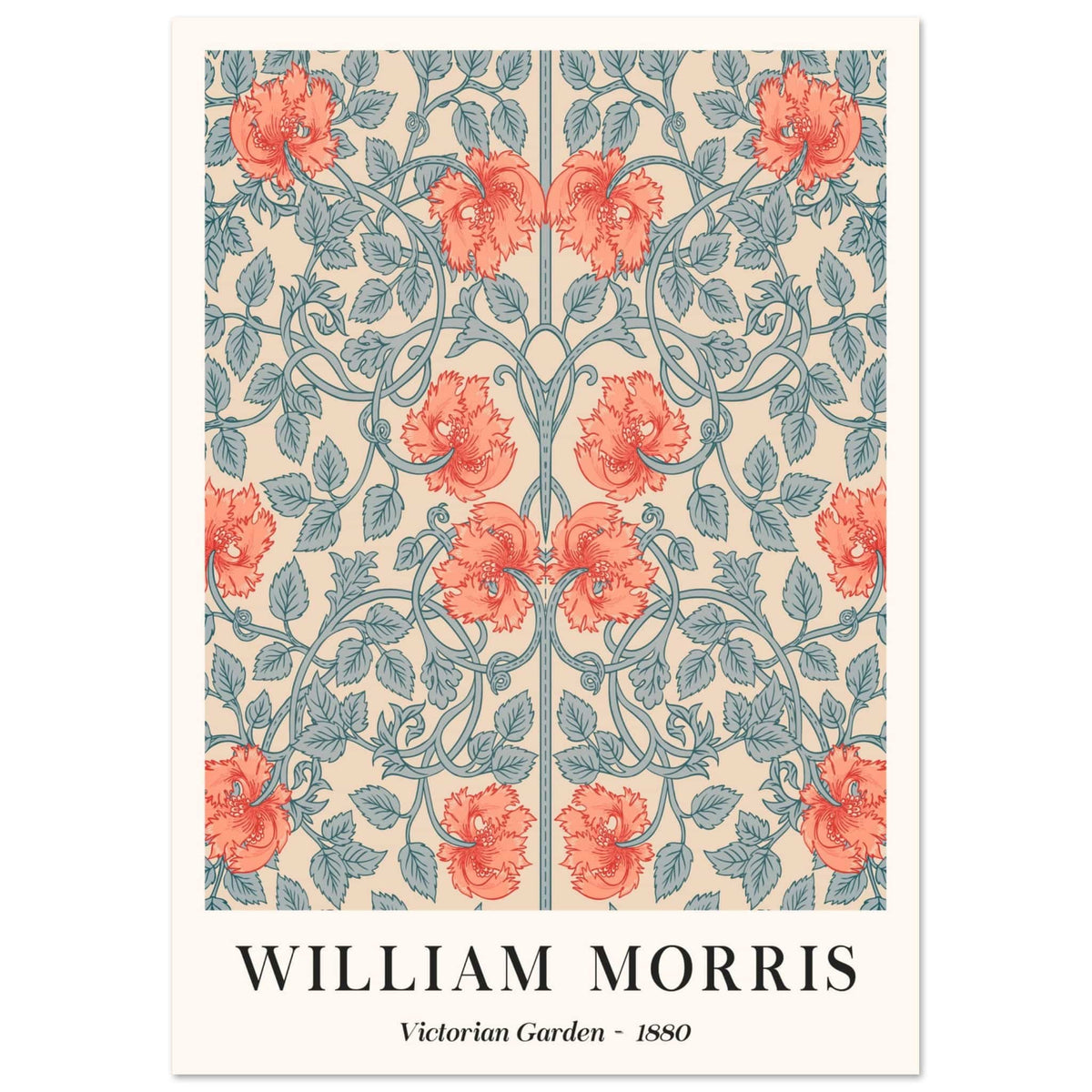 Artfulprints Poster William Morris - Victorian garden 1880  - A4 21x29.7 cm - Meerkleurig