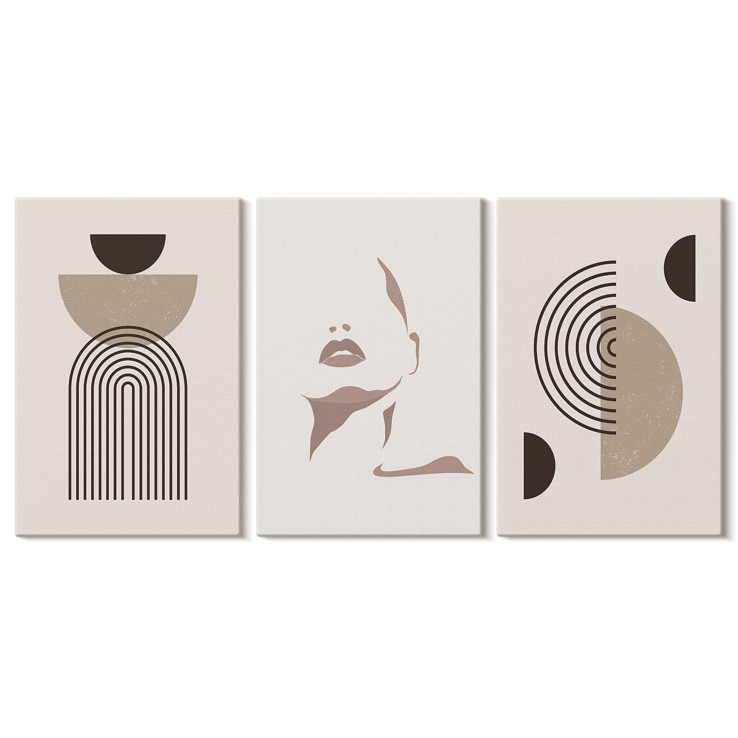 Obraz canvas 3 częściowy Geometryczna twarz | 3x40x60 | Wallfluent
