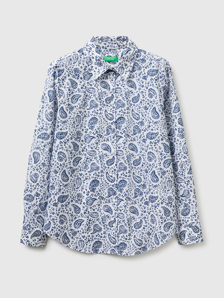 Patterned shirt in lightweight cotton