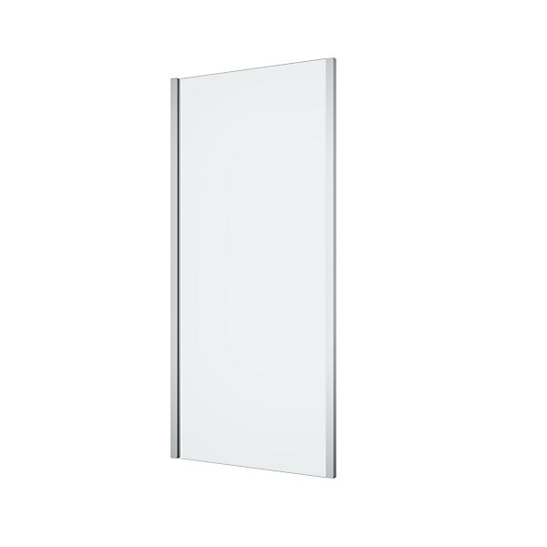 Paroi de douche fixe l.90 x H.195 cm, verre transparent, profilés alu chrome, GoodHome Ledava