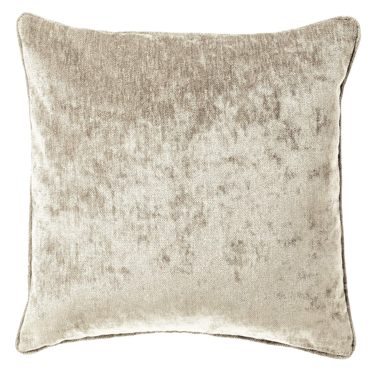 LEWY - sierkussen 60x60 cm - glansvelours - groot formaat - Pumice Stone - beige