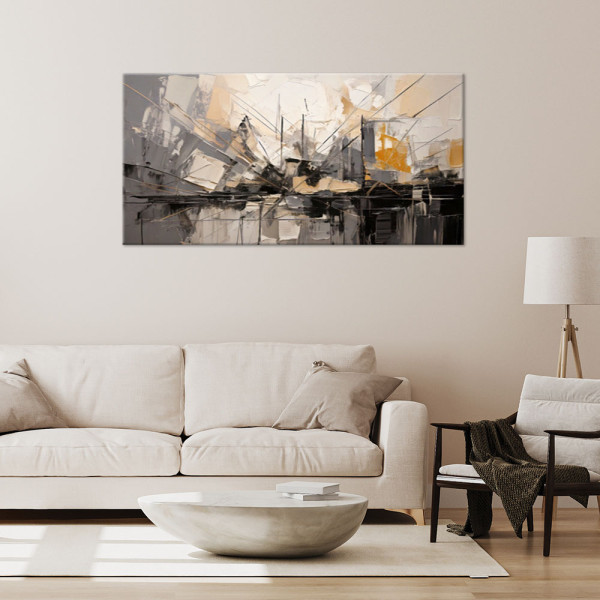Feeby Obraz na płótnie, Miasto Abstrakcja Nowoczesna Szary 80x40