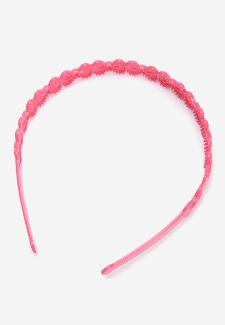 Girls Pink Bow Slim Headband