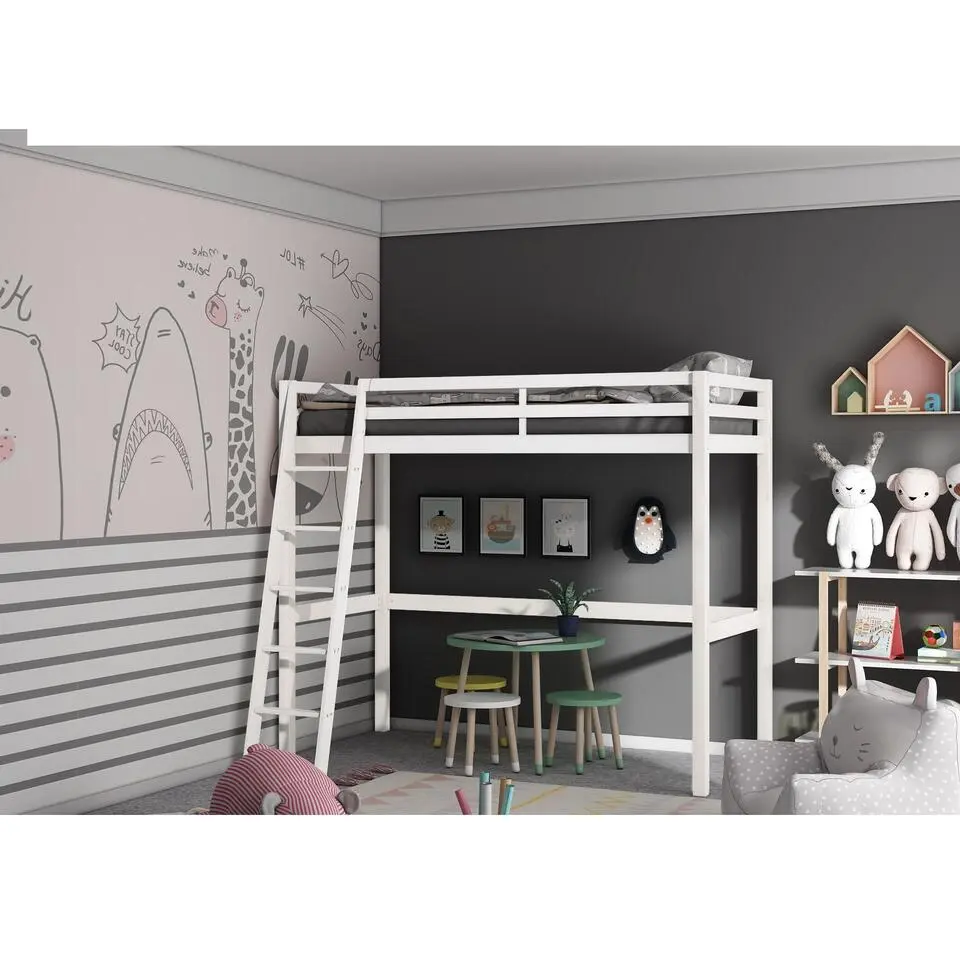 Alpi2 - Mezzanine bed 90x200 cm in wit grenen