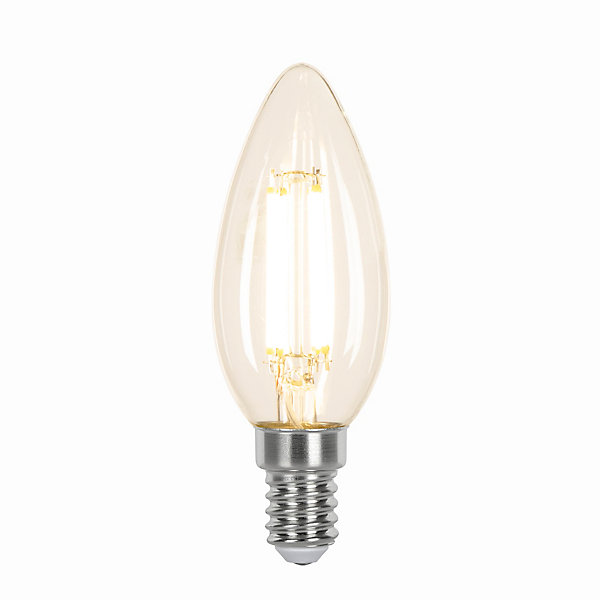 Lot 2 ampoules LED à filament flamme Jacobsen E14 470 lm 3.4W 40W blanc chaud transparent