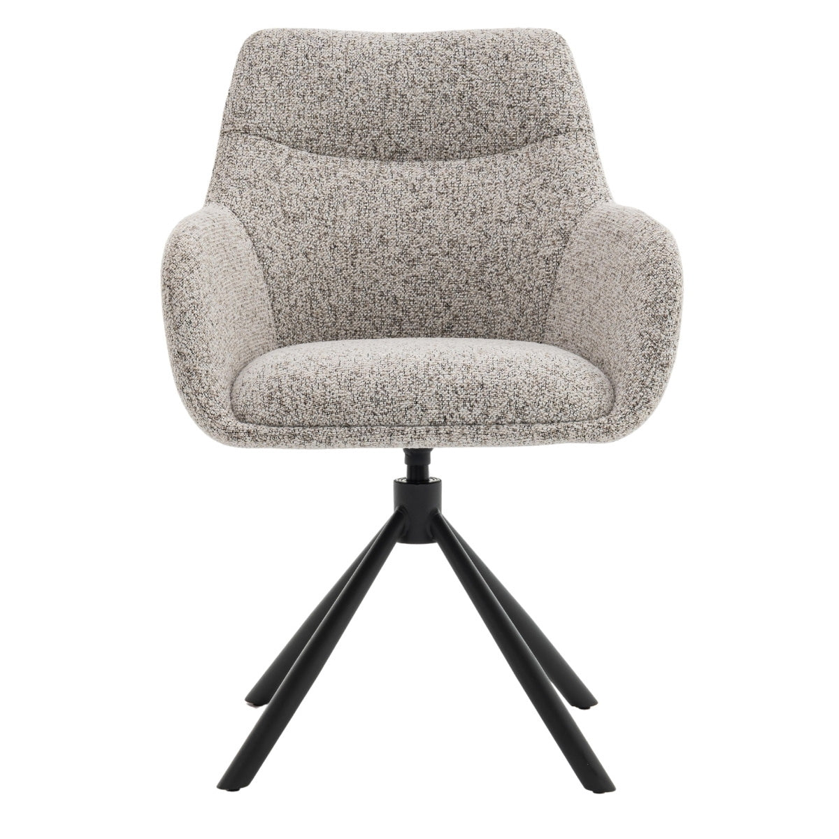 DÉJA Living Eetkamerstoel Noé - Beige/Zwart - Draaibaar - Set van 2