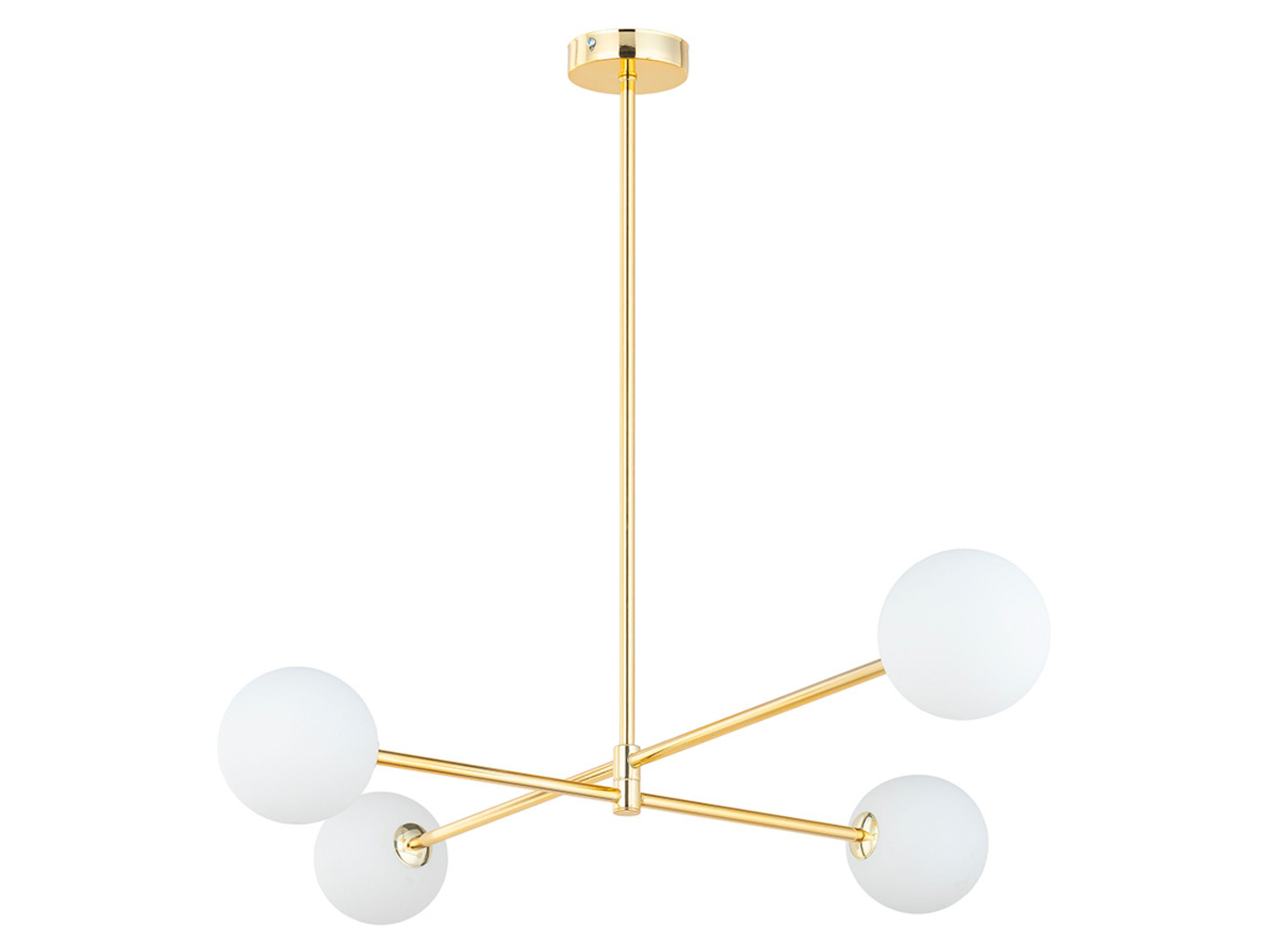 Lampa wisząca Sarius 4-punktowa metalowa biało-złota