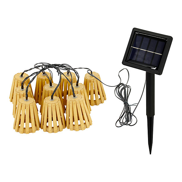 Guirlandes lumineuses extérieur LED à énergie solaire 10 lumières IP44 0.06 W blanc chaud l.9,4 x P. 8,3cm