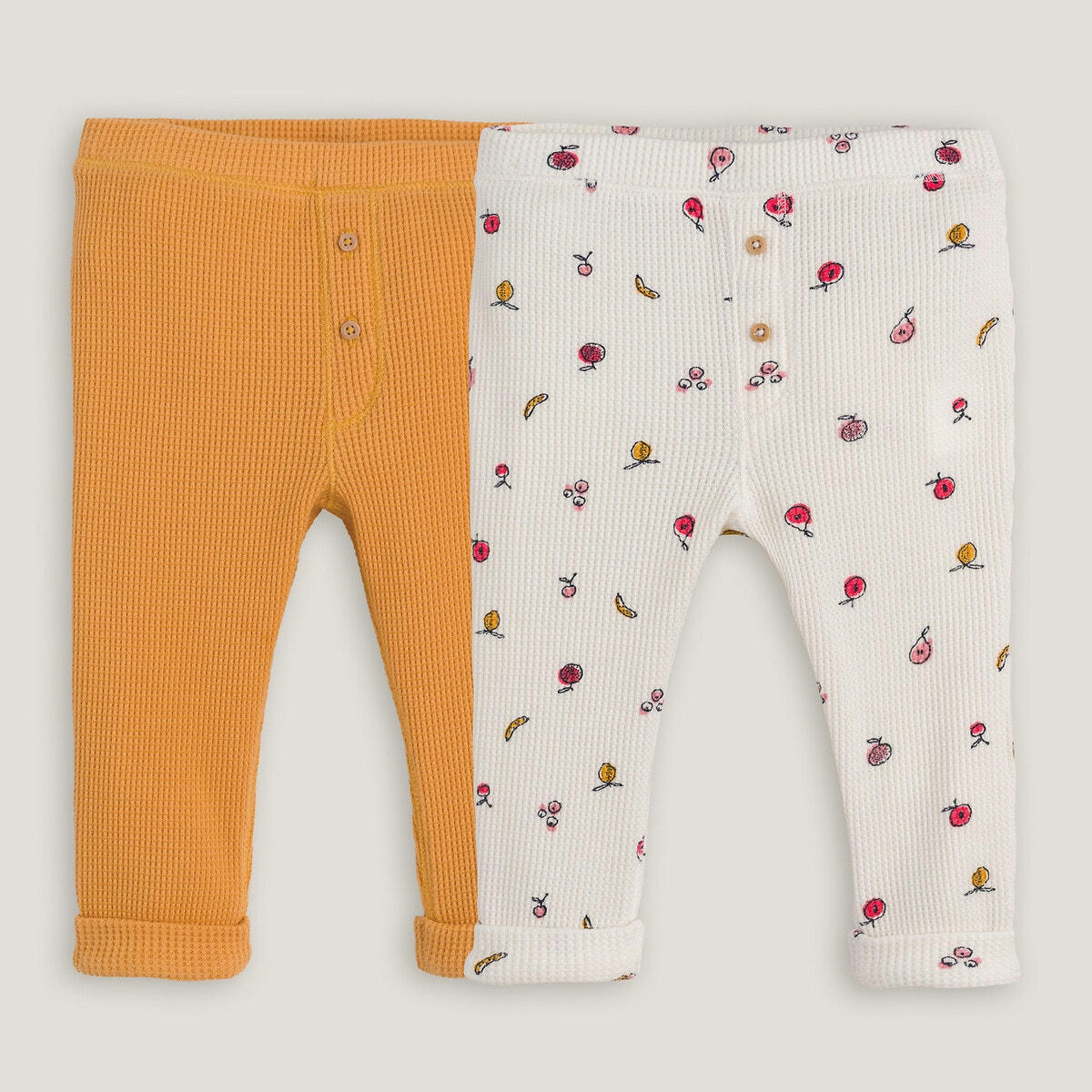 Lot de 2 leggings en nid d'abeille