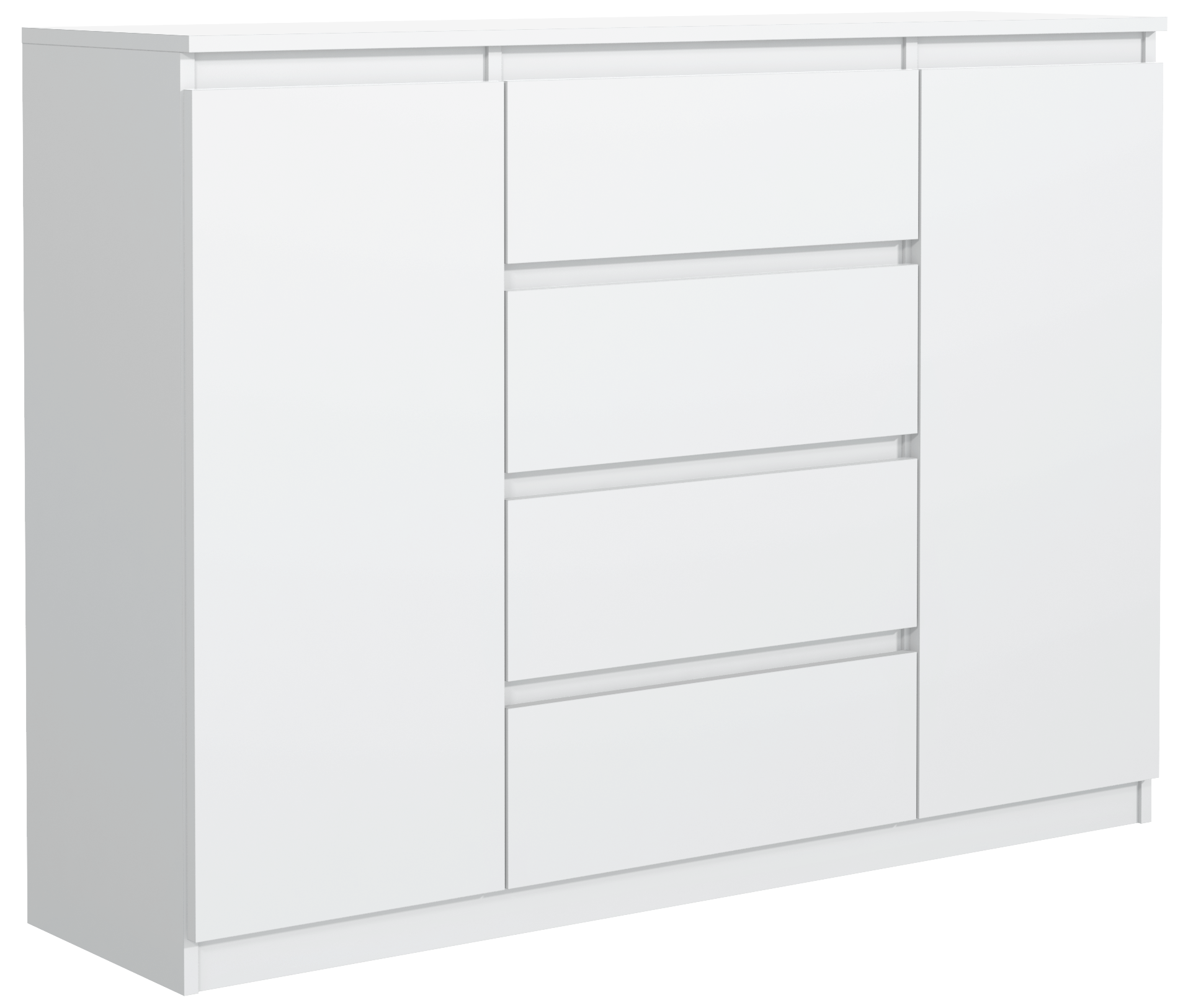 Komoda 2 drzwi 4 szuflady 120cm biała