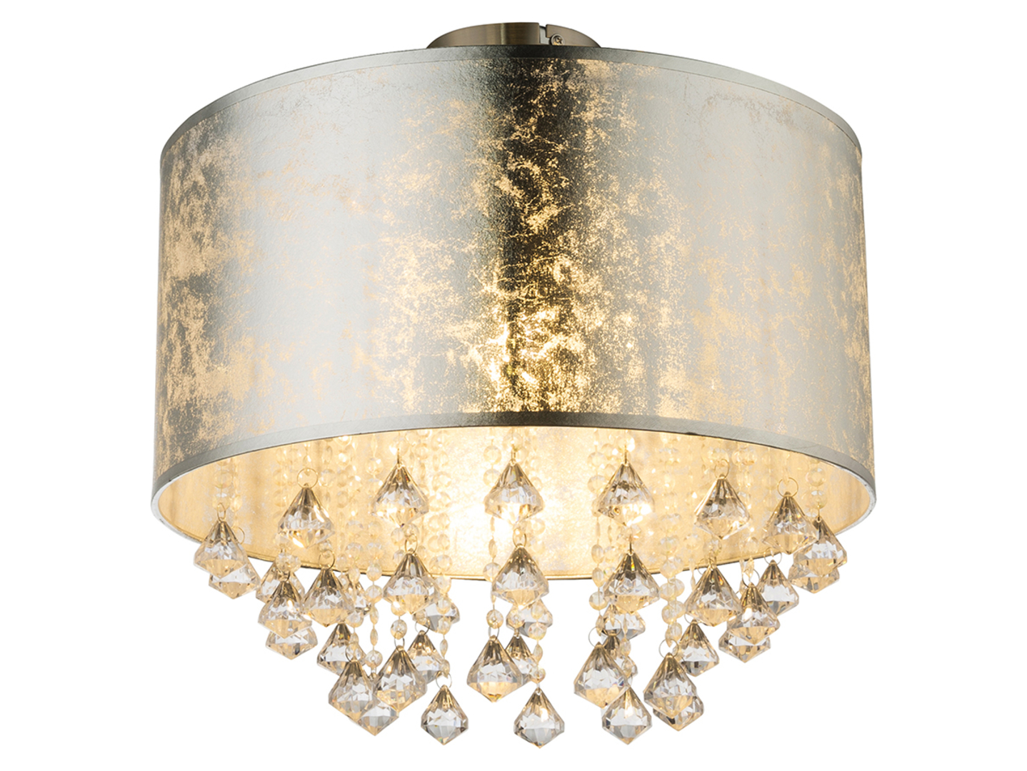 Lampa sufitowa Amy tkaninowa srebrna