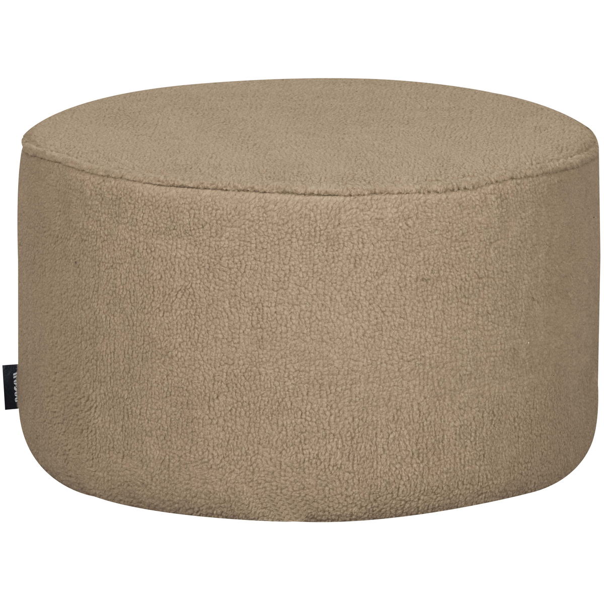 WOOOD poef laag Sara - Teddy - Zand - 36xØ60cm