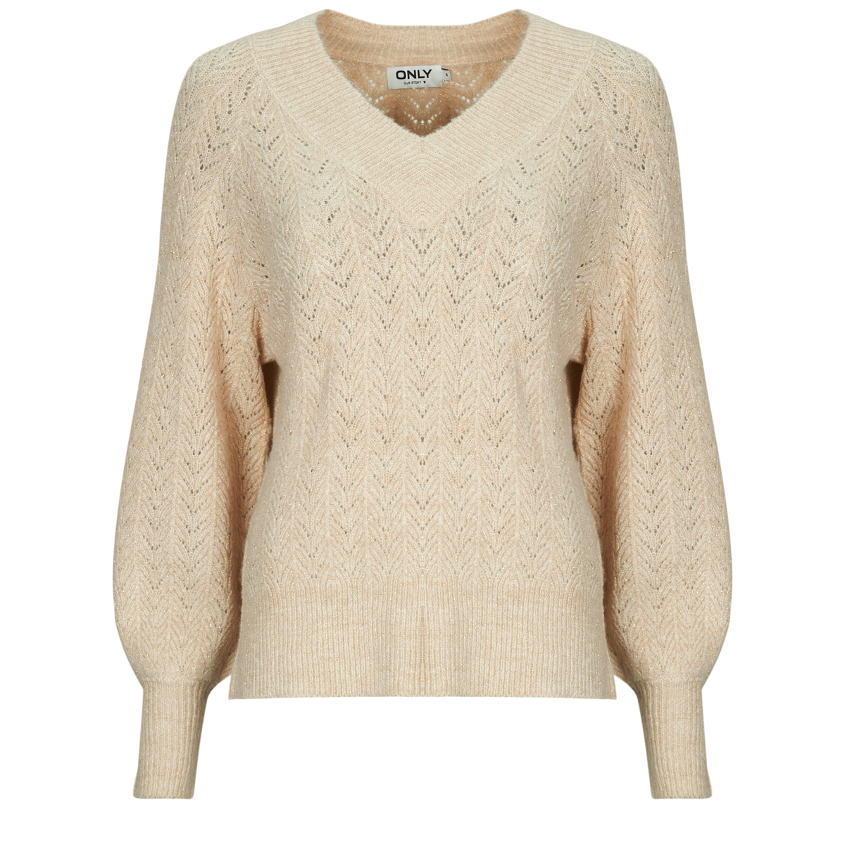 Only - ONLLUCILLA LS GLITTER - Beige