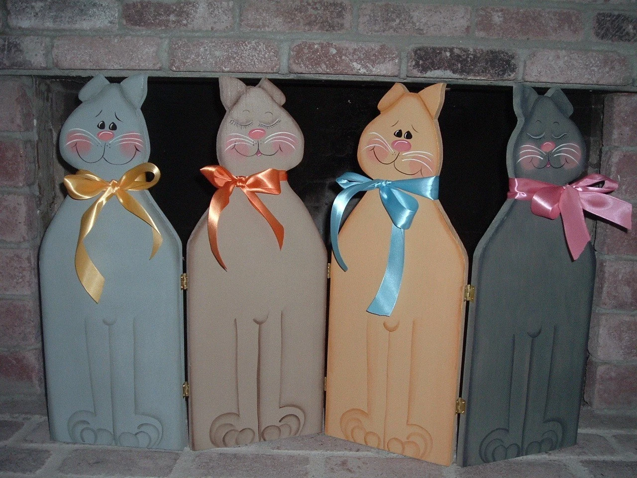 Whimsical Cat Fireplace Screen