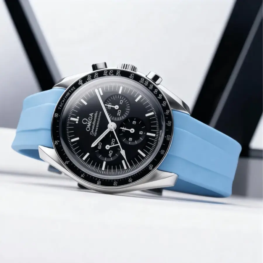 Omega – Speedmaster –  Rubber Strap – Blue
