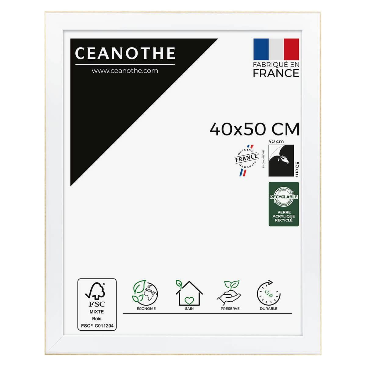 NEWTON - Cadre photo Newton brut 40x50 cm résine recyclée