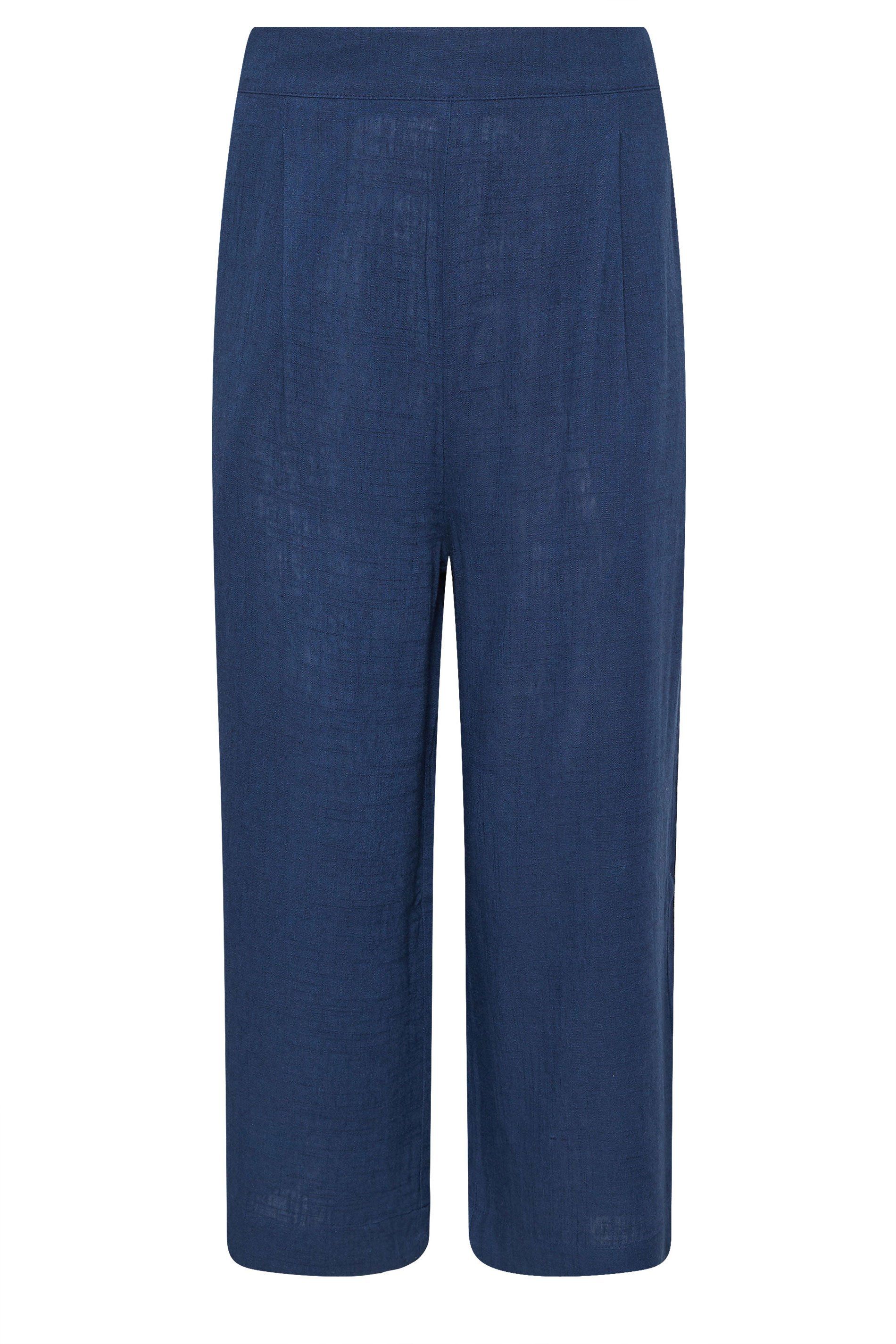 M&Co Cropped Wide Leg Linen Trousers