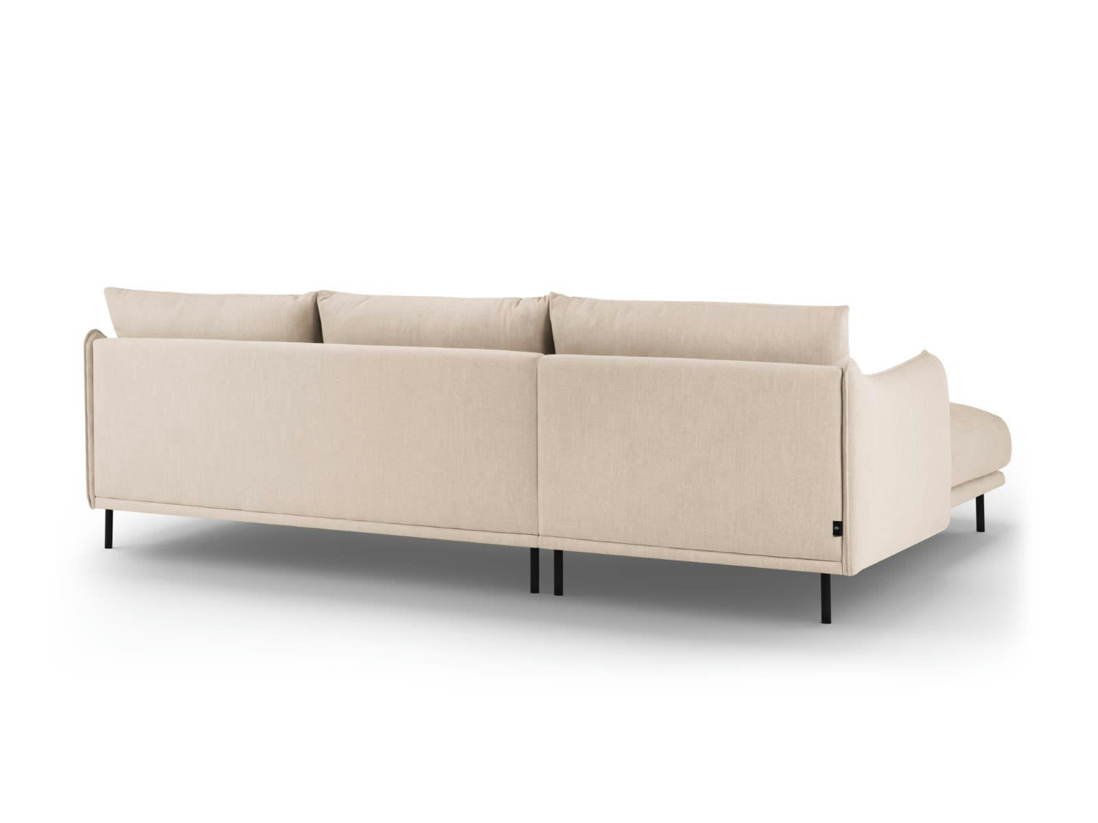 PARIS - Canapé D'Angle Gauche 5 places en Tissu Structurel Beige