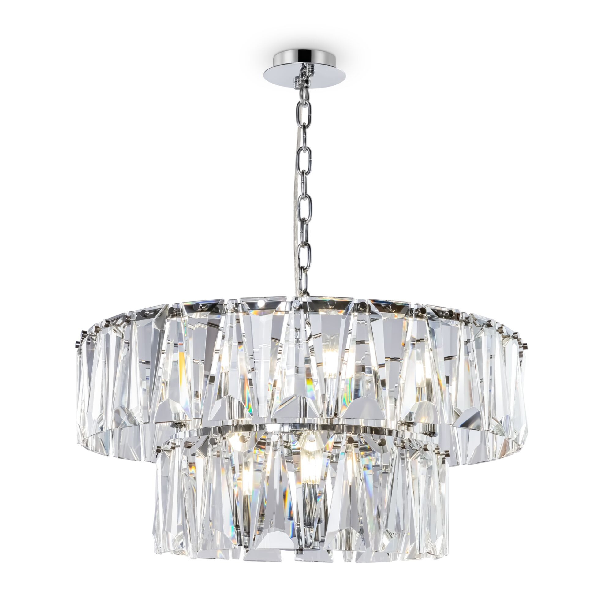 Żyrandol chromowany transparentny PUNTES 12xE14x40W wym:80x68x68 Maytoni