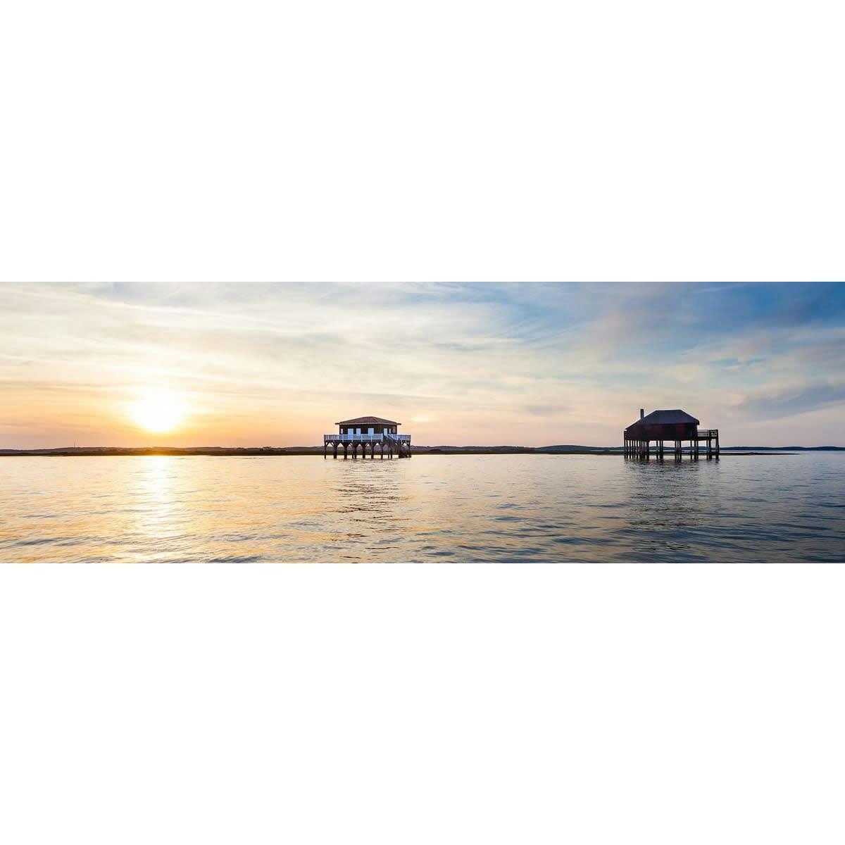 MER - Tableau sur toile piloti couché de soleil 30x97 cm