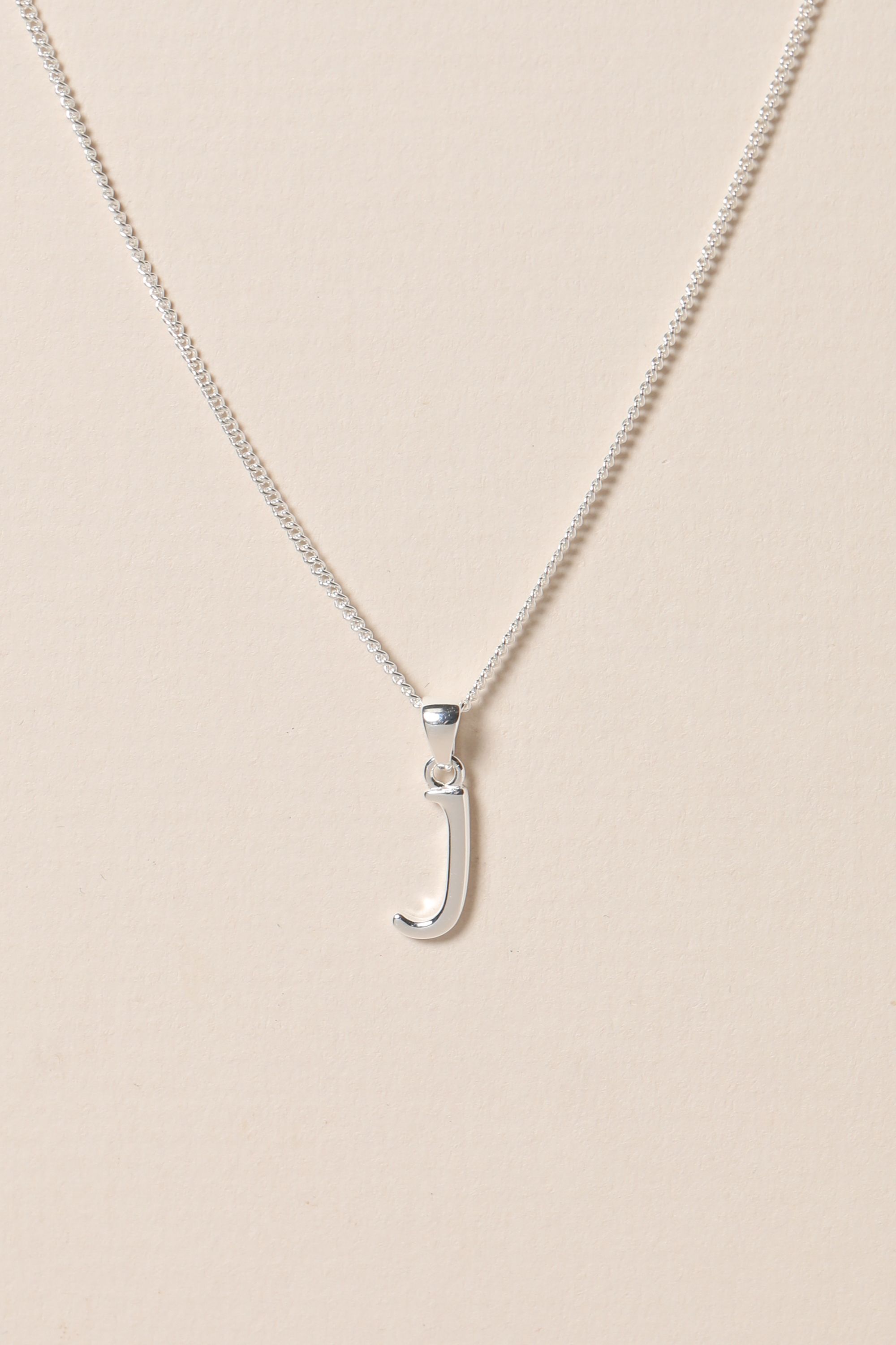 Simply Silver Sterling Silver 925 Initial Pendant - J