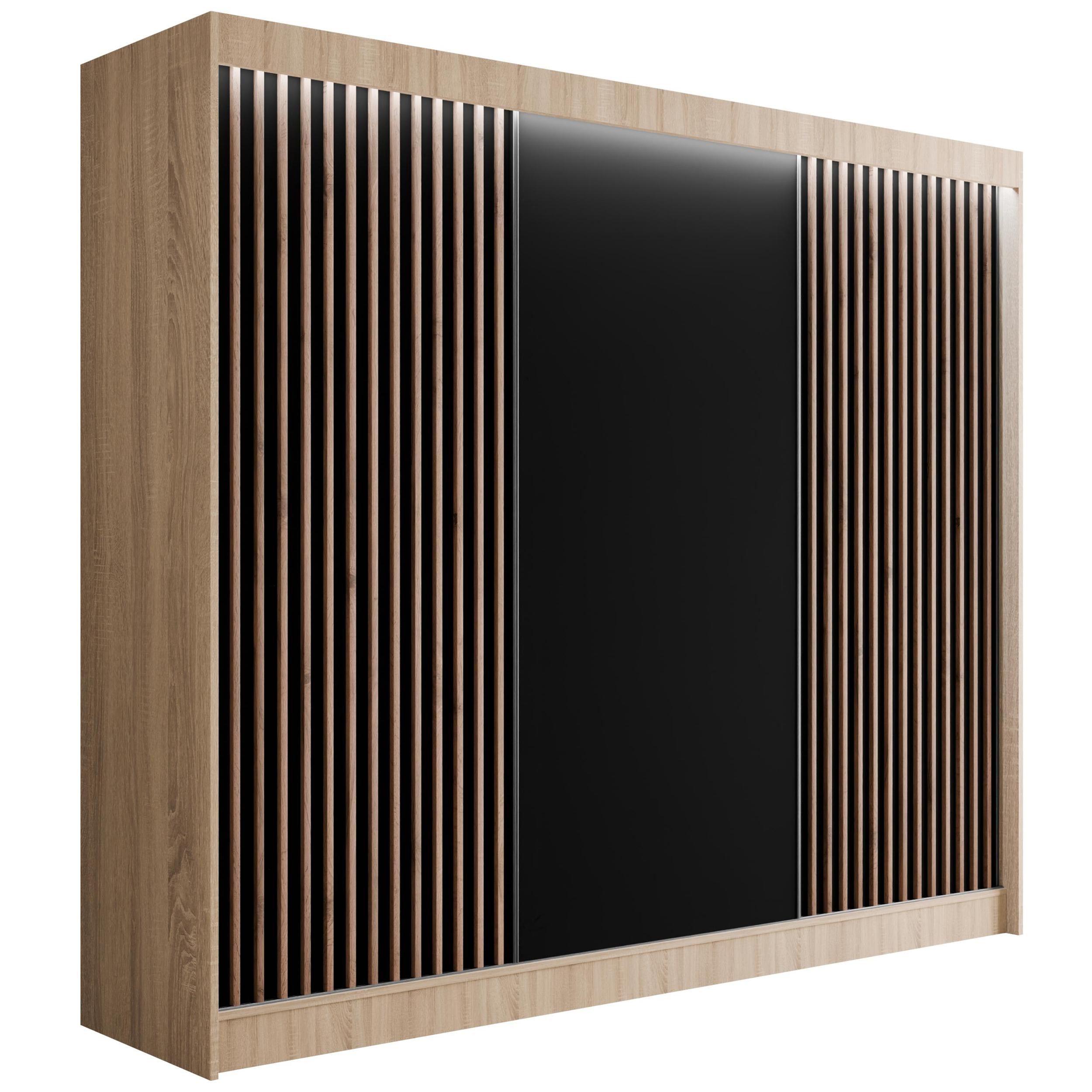 Szafa LED z drzwiami przesuwnymi i lamelami VILANv2 250 x 215 cm