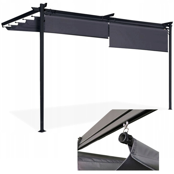 Pergola Tarasowa Hardmaister Ogrodowa Przyścienna Zadaszenie 4x2,7m 4x3