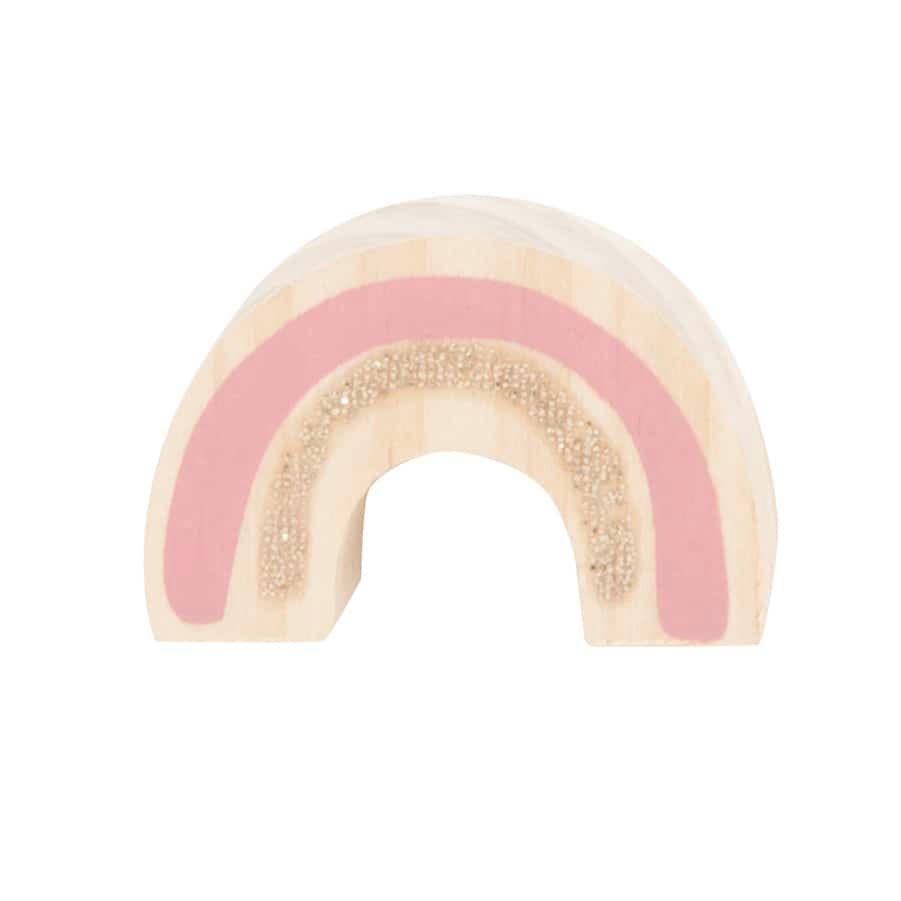 ARC EN CIEL - Bouton de porte arc-en-ciel en bois de pin beige et rose