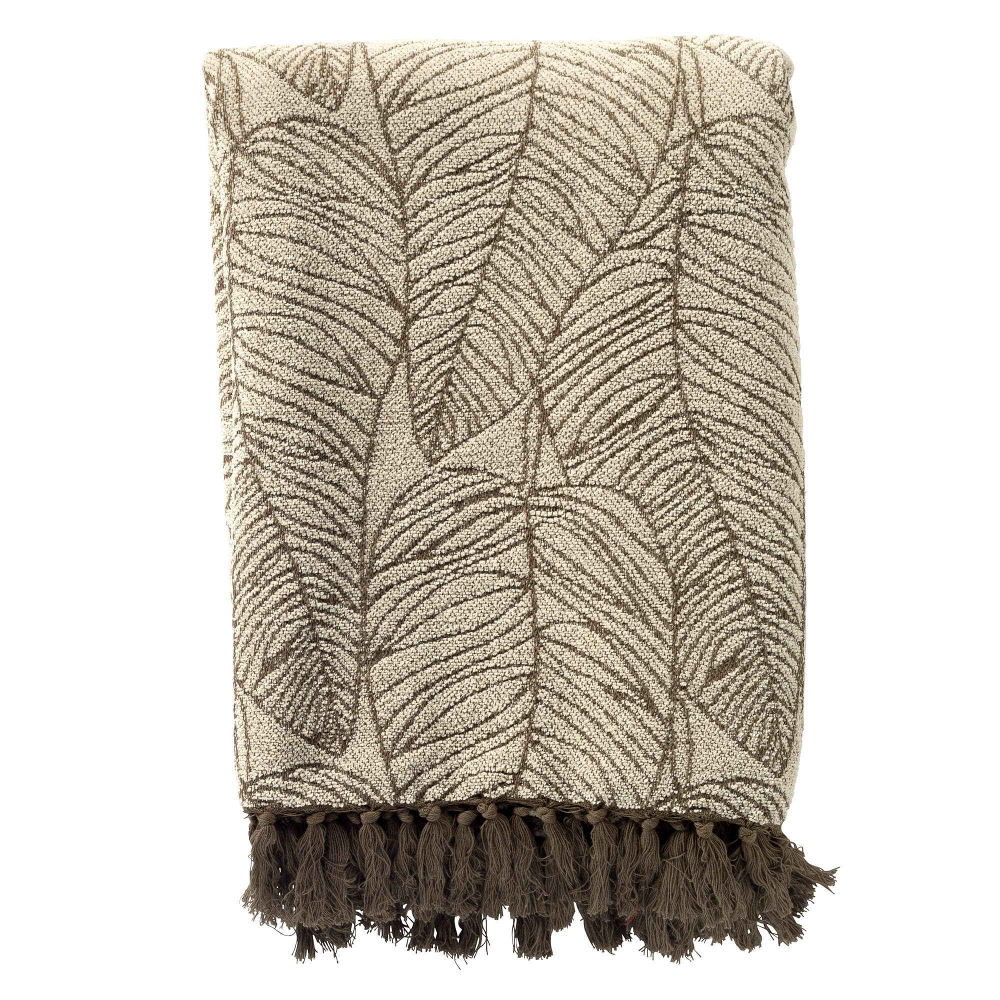 MILAD - plaid 140x180 cm - bladmotief - Military Olive - groen