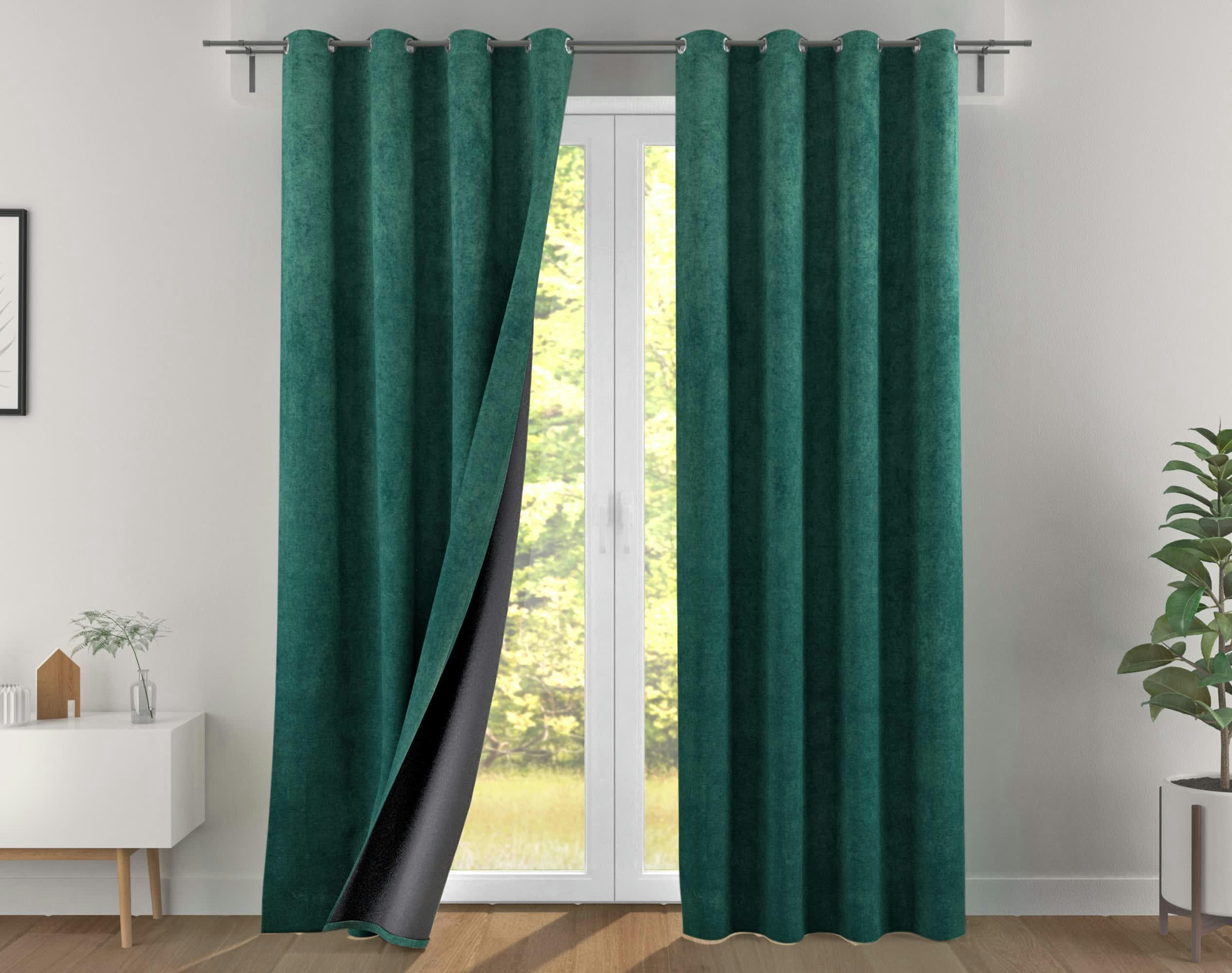 ALASKA - Rideau à l'unité monté sur œillet 140x260 en polyester vert