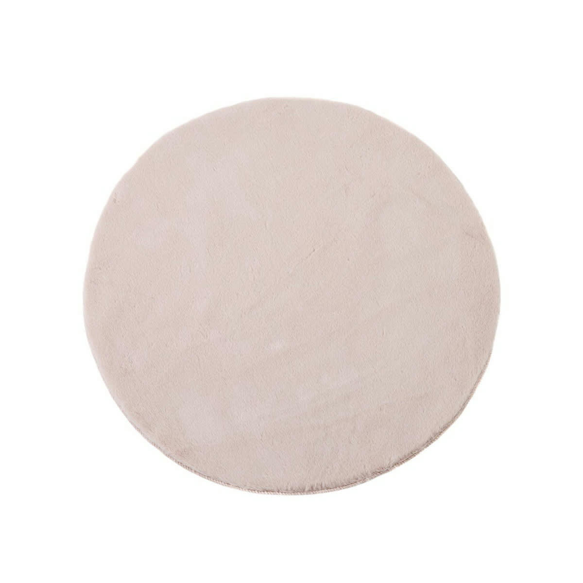 - Tapis rond doux beige - diamètre 80cm