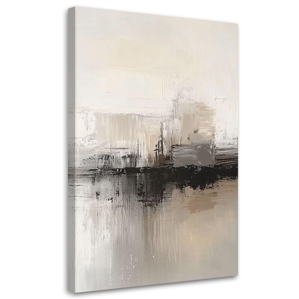 Feeby Obraz na płótnie, Nowoczesna Abstrakcja Szaro Beżowa 40x60