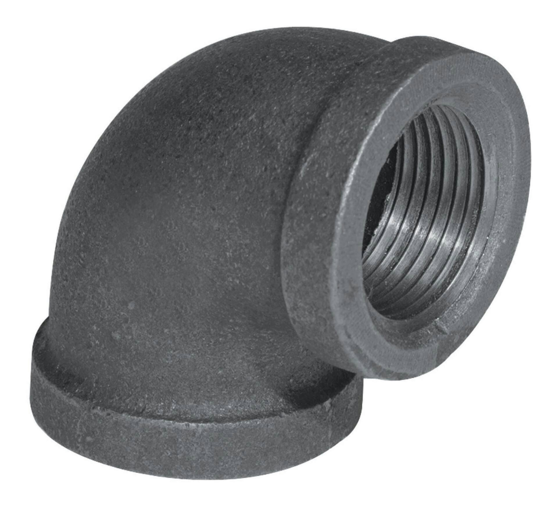 Aqua-Dynamic Galvanized Black Iron Fitting 90-Degree Elbow, Assorted Sizes