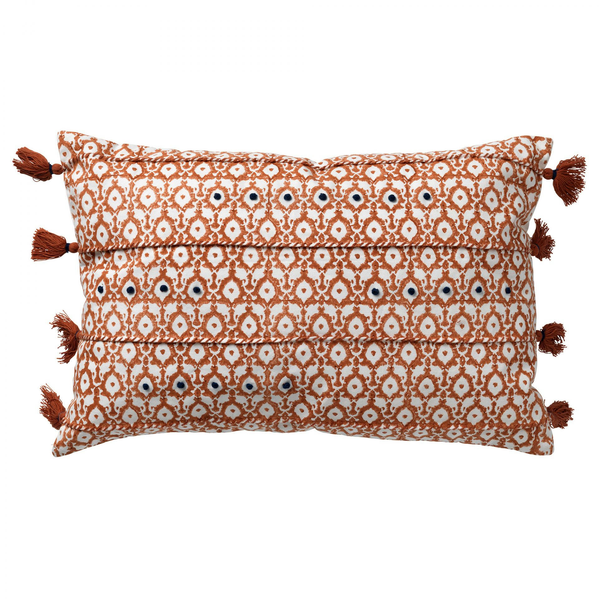 - Housse de coussin orange en coton-40x60 cm avec motif
