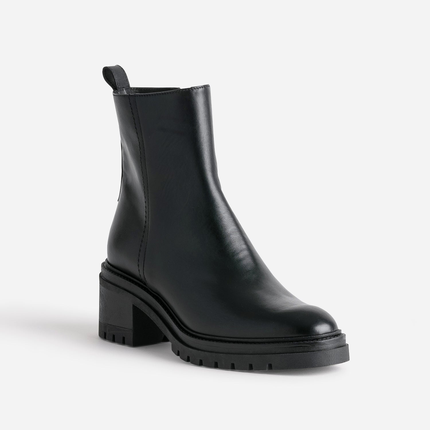 Boots TEXTO noir en cuir semelle crantée