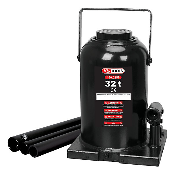 KS Tools - 160.0259 - Cric bouteille hydraulique, capacité 32 tonnes