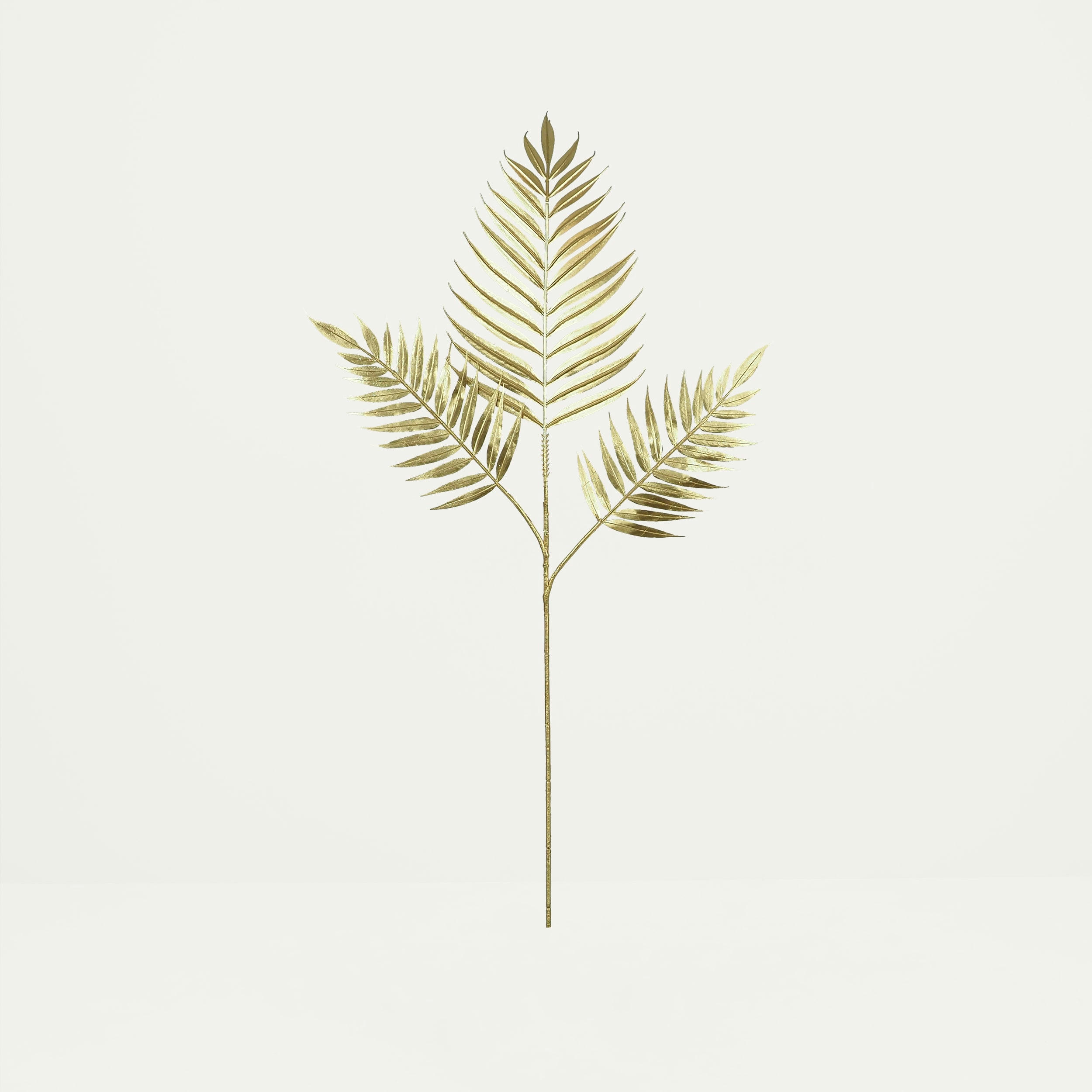 - Tige de fougère artificielle dorée 85cm lot de 3