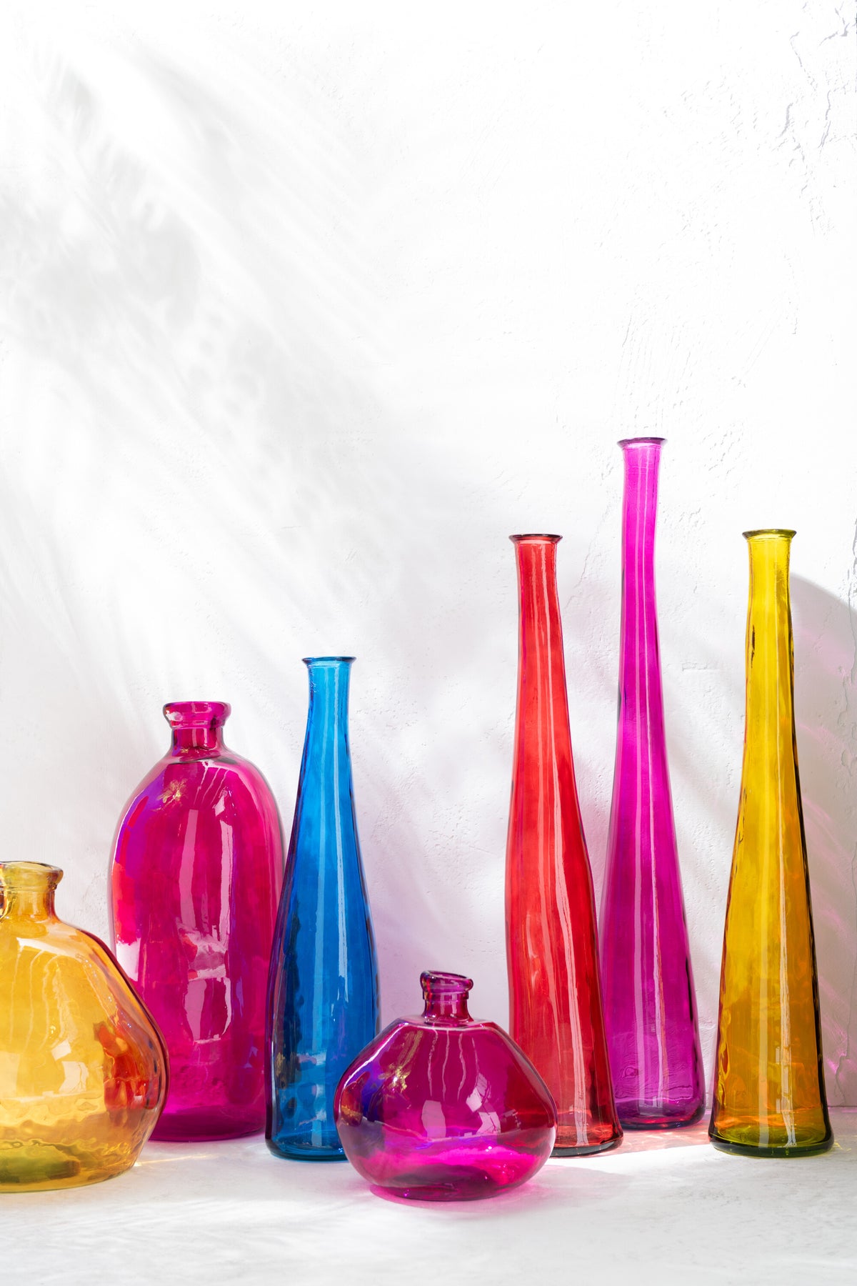 J-Line vaas Ovaal - glas - fuchsia - 73 cm hoog