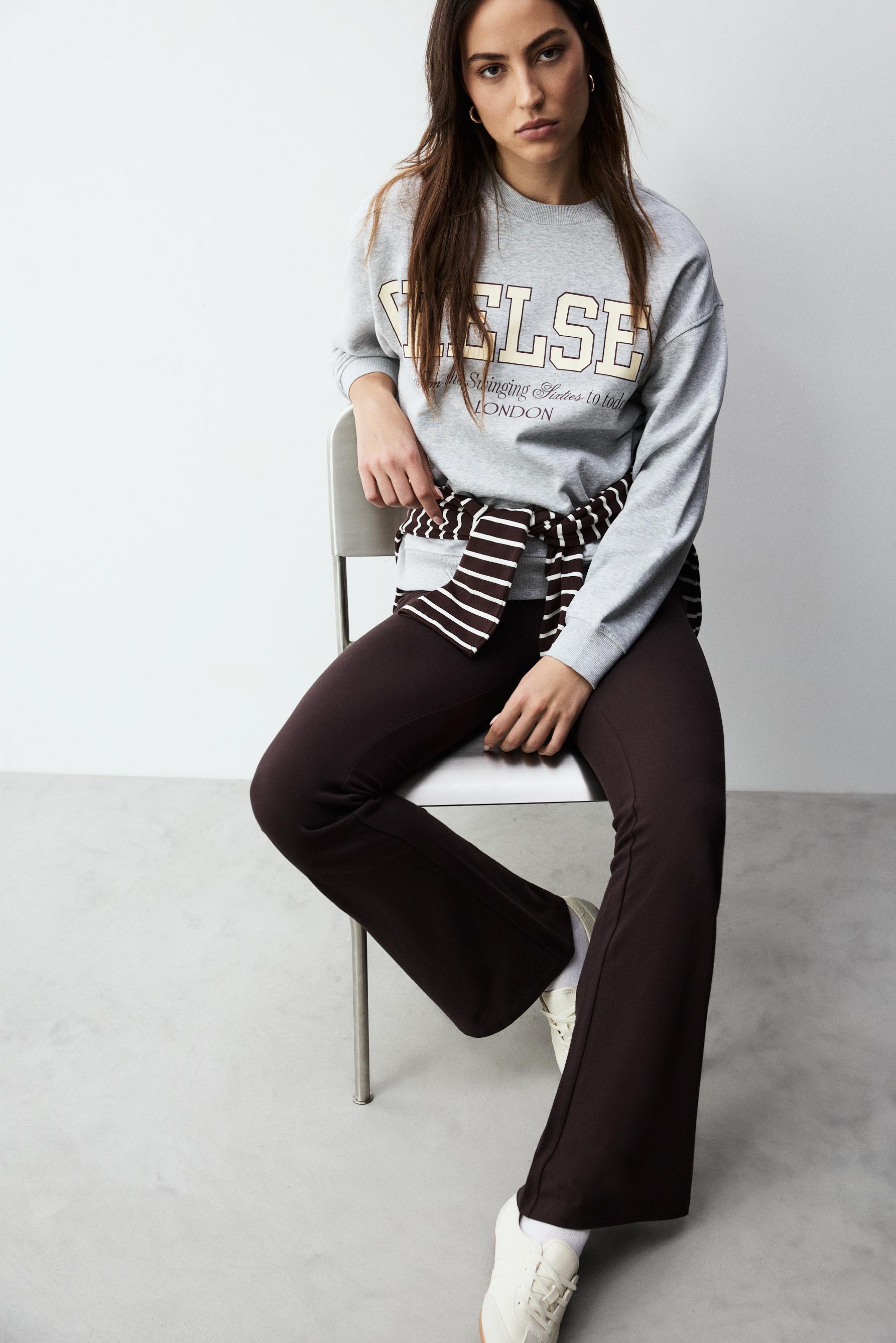 Legging flare cintura canalé