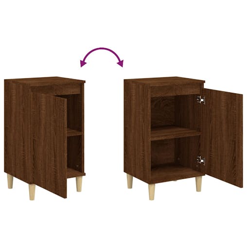 NNEVL Bedside Cabinets 2 pcs Brown Oak 40x35x70 cm Engineered Wood
