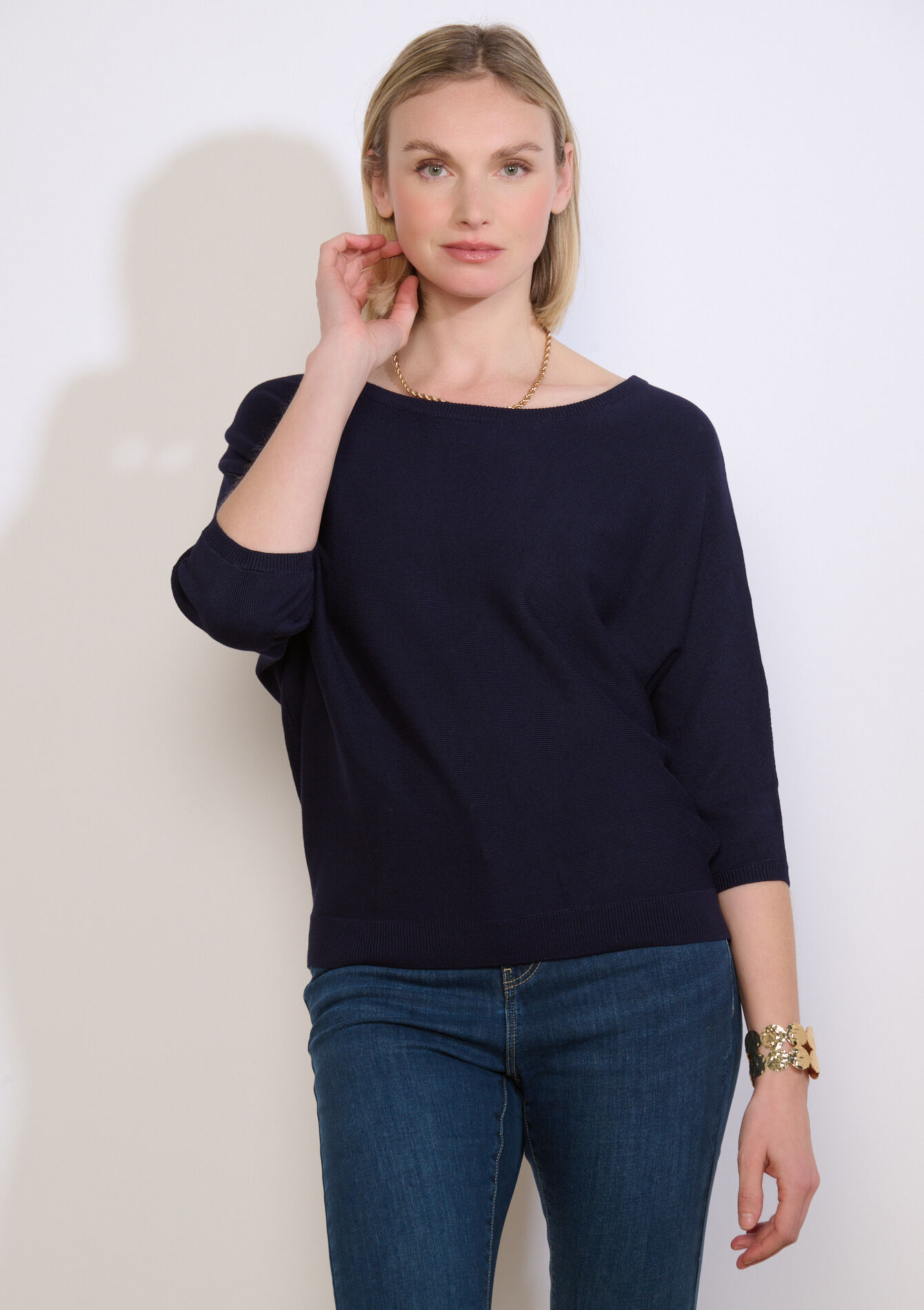 Losse trui met boothals