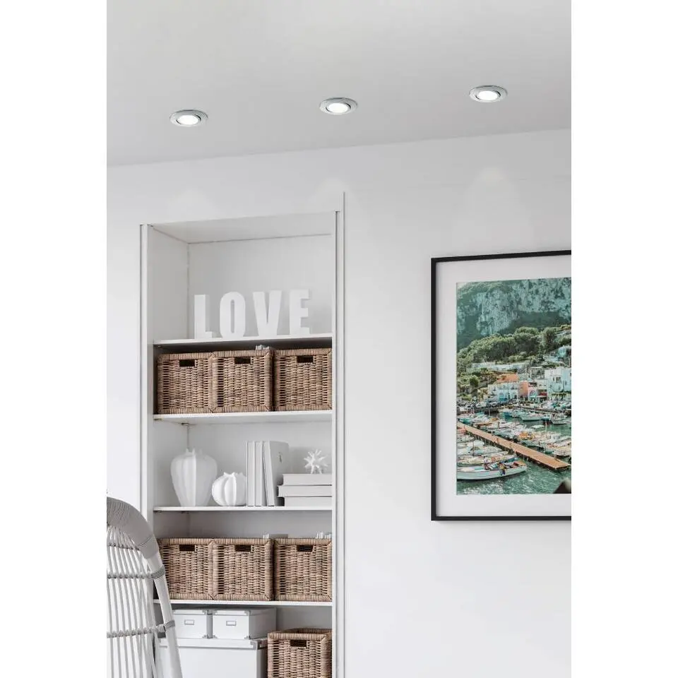 EGLO Pineda Inbouwlamp - LED - 8.4 cm - Chroom