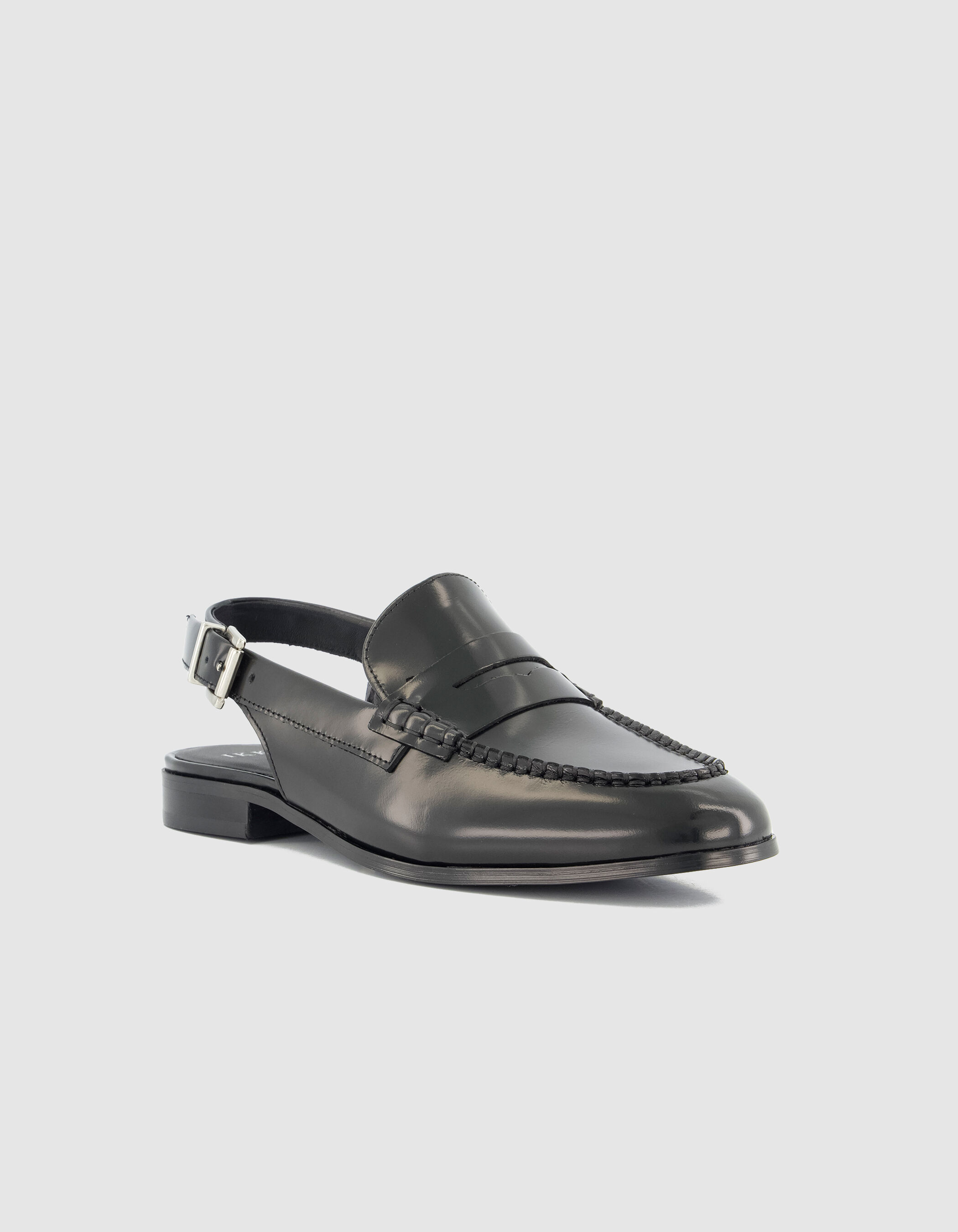Mocassins slingbacks noirs cuir Femme
