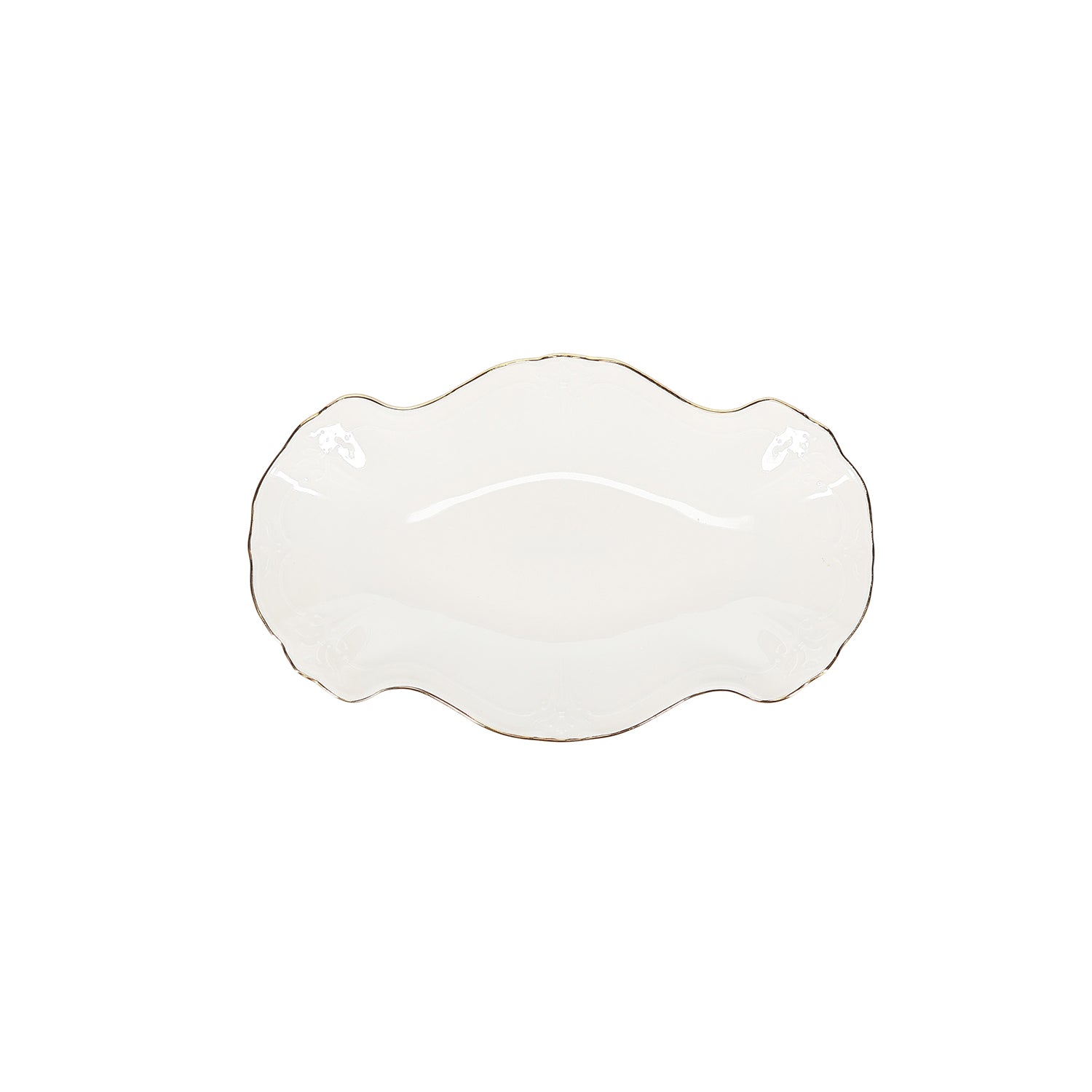 Bonbistro - Serveerschaal 26x16cm met gouden rand Retro - Set van 4