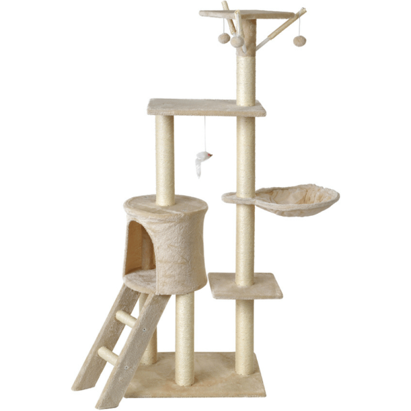 Drapak dla kota wieża legowisko domek drabinka kocie drzewko FUNFIT 139 cm