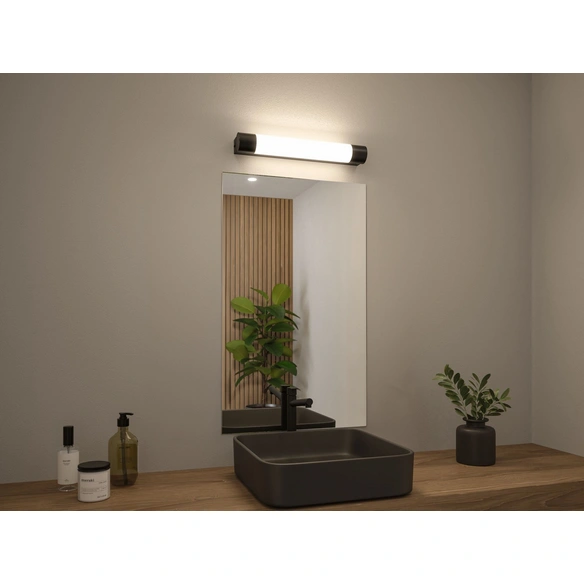 Wand-/Deckenleuchte, 7,5 W, IP44, Metall/Acryl, schwarz, 230 V