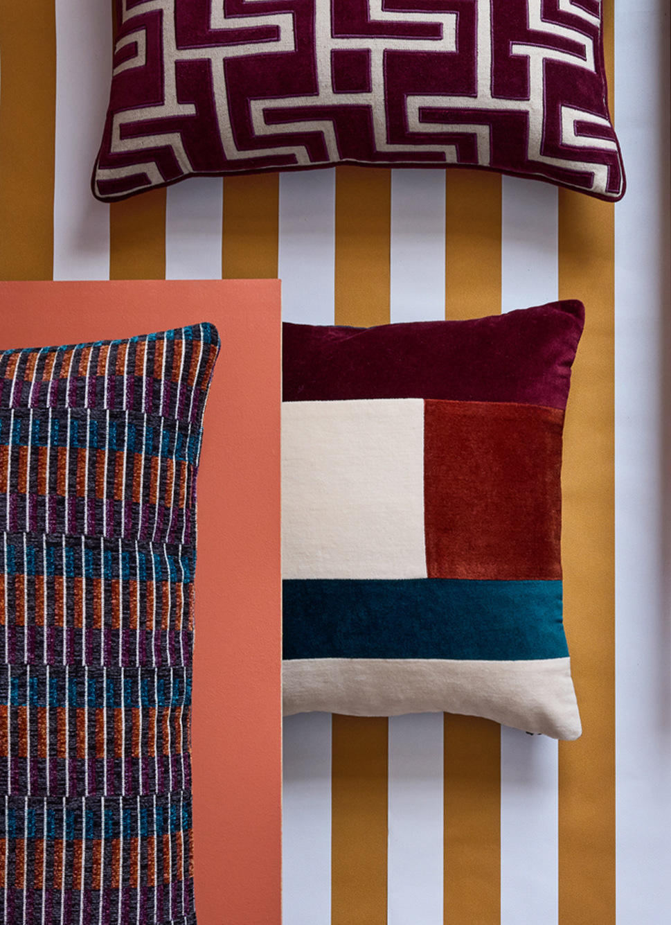 COUSSIN EN JACQUARD CHENILLE MULTICOLORE