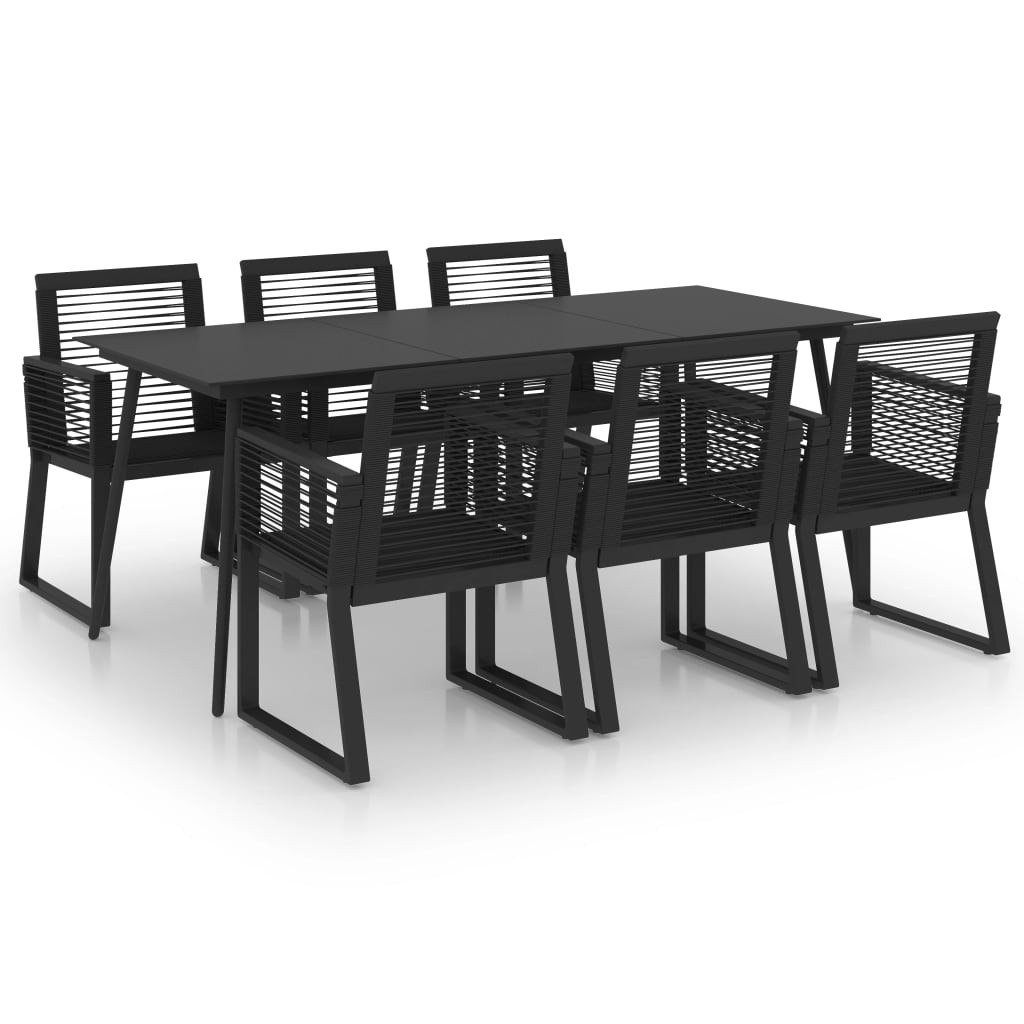 Zestaw mebli ogrodowych Czarny 190 cm table length PVC vidaXL